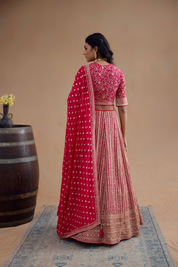 Dark Rose Pink Lehenga