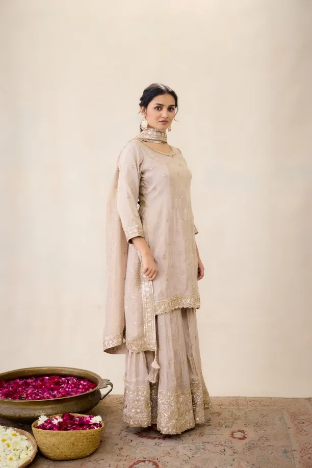 Beige Sharara Set