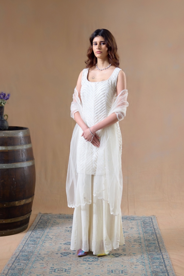 Off White Sharara Set