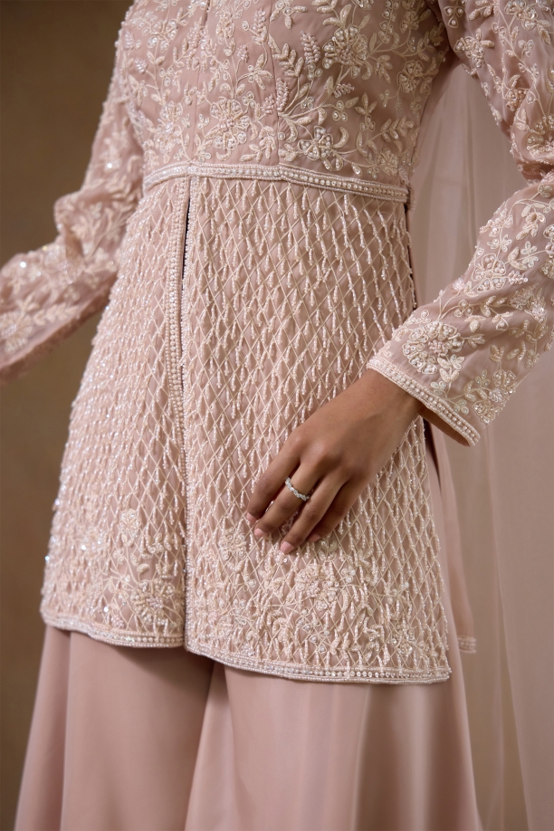 Novelle Peach Sharara Set