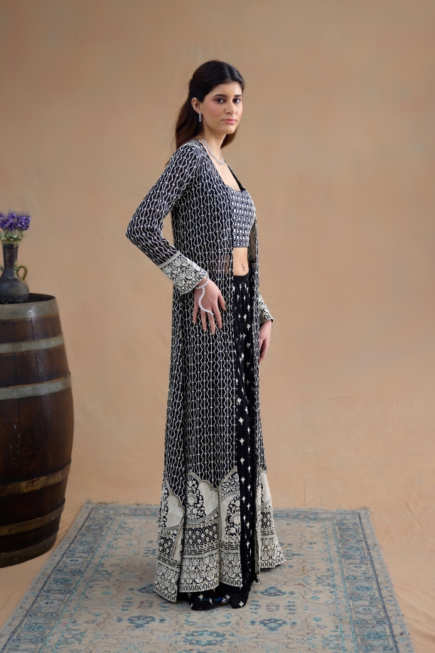 Charcoal Black Sharara