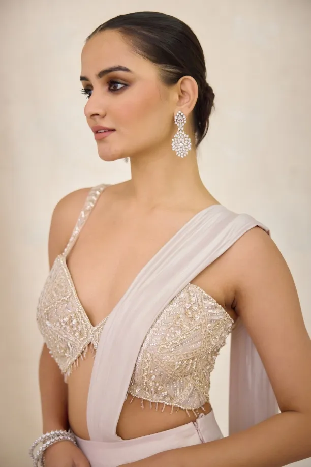 Champagne Drape Saree