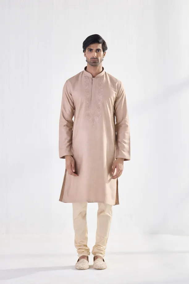 Brown Cotton Kurta Set