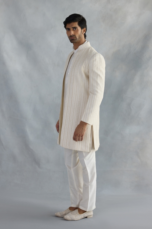 Ivory Silk Jacket Set