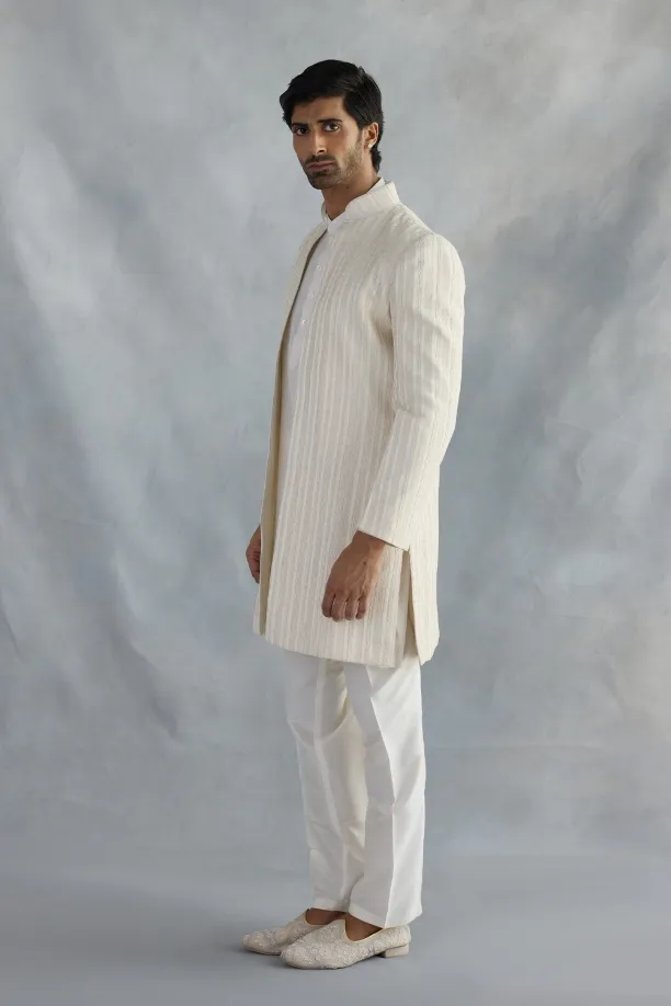 Ivory Silk Jacket Set