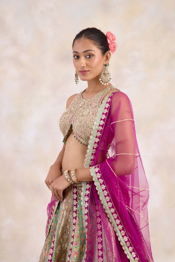 Multicolor Banarasi Silk Lehenga Set