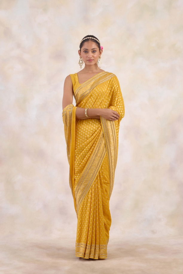 Mustard Yellow Georgette Saree 