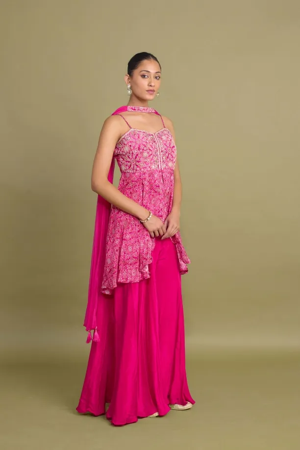Magenta Pink Sharara Set 