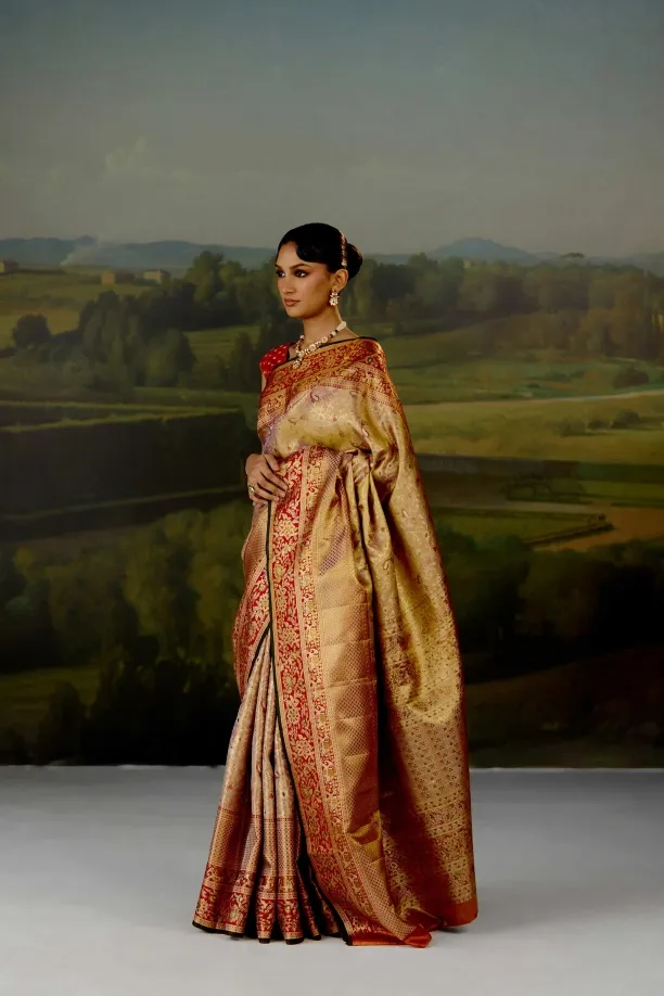 Champagne Gold Uppada Silk Saree