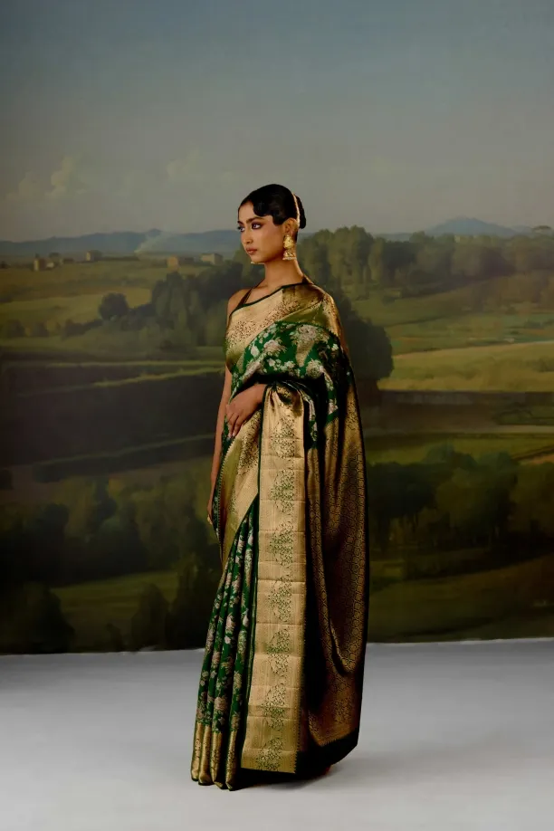 Emerald Green Uppada Silk Saree