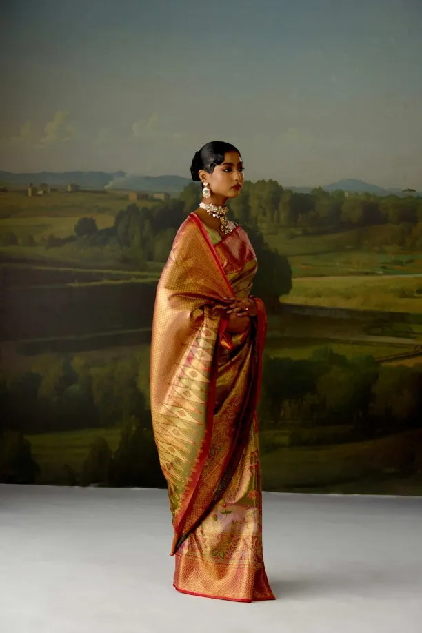 Gold Uppada Tissue Silk Saree