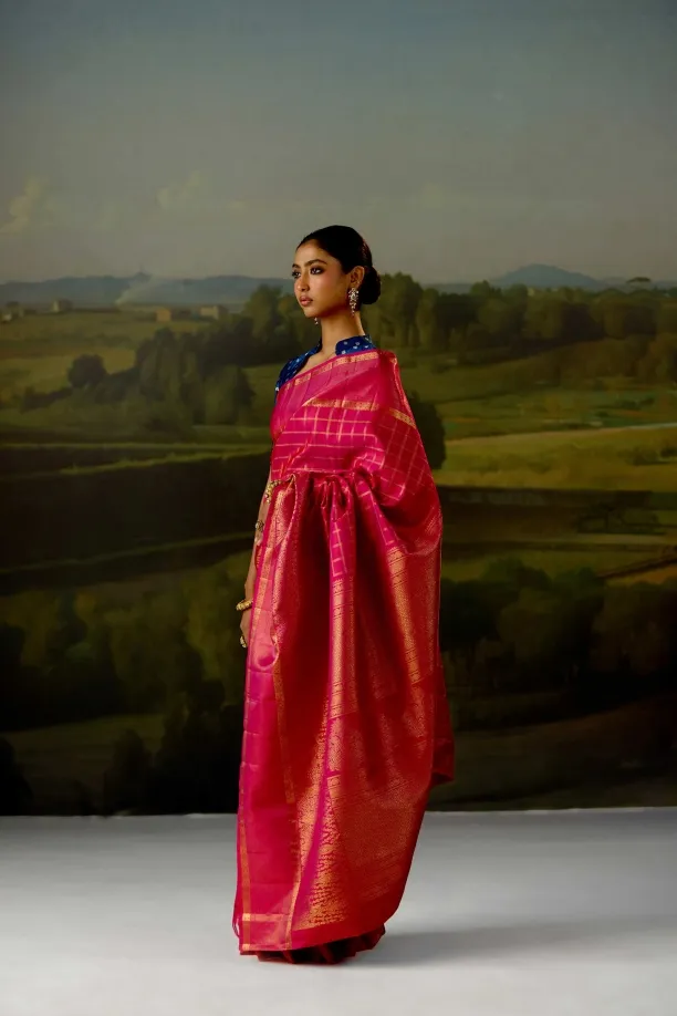 Rani Pink Kanjivaram Silk Saree