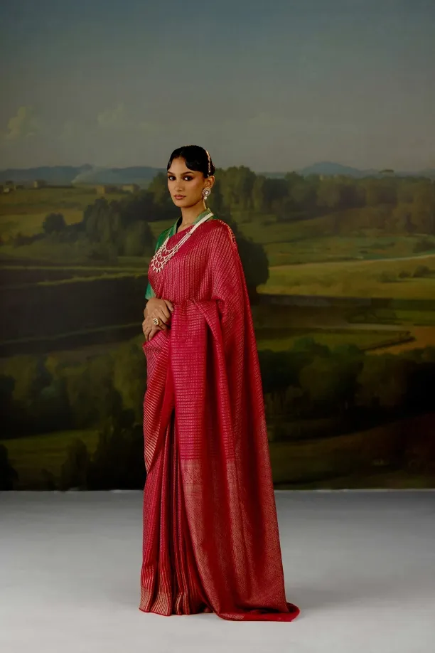 Rani Pink Mysore Crepe Saree