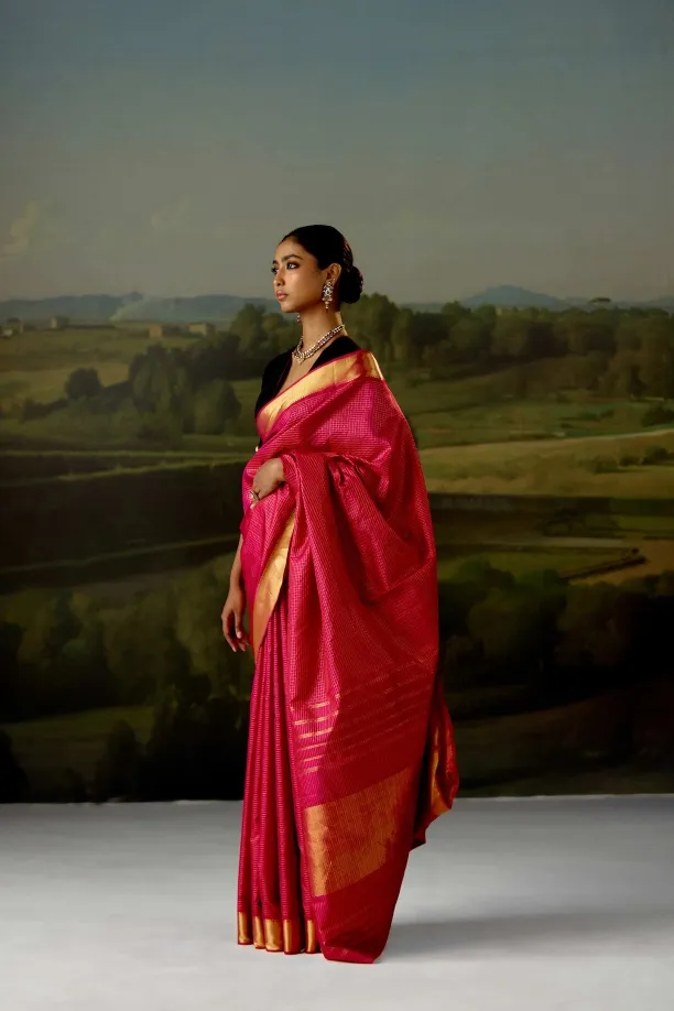 Deep Plum Kanjivaram Silk Saree