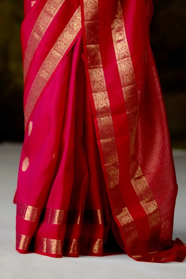 Rani Pink Kanjivaram Silk Saree