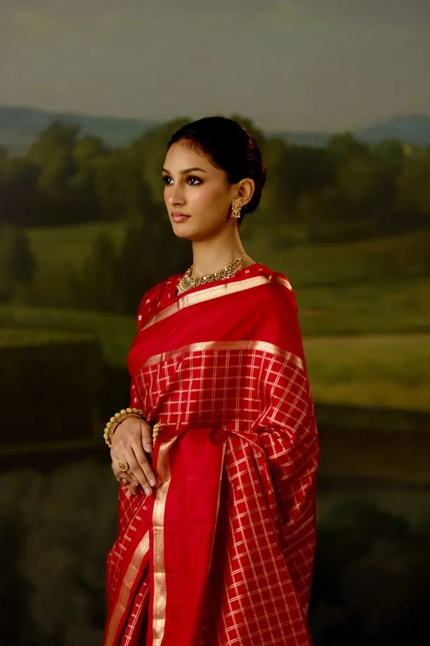 Rich Crimson Kanjivaram Saree