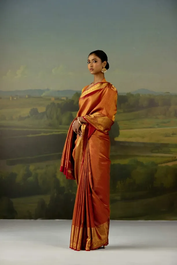 Mustard Gold Kanjivaram Saree