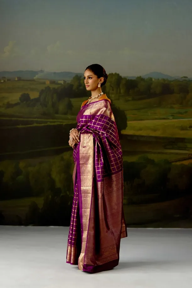 Mulberry Purple Kanjivaram Saree