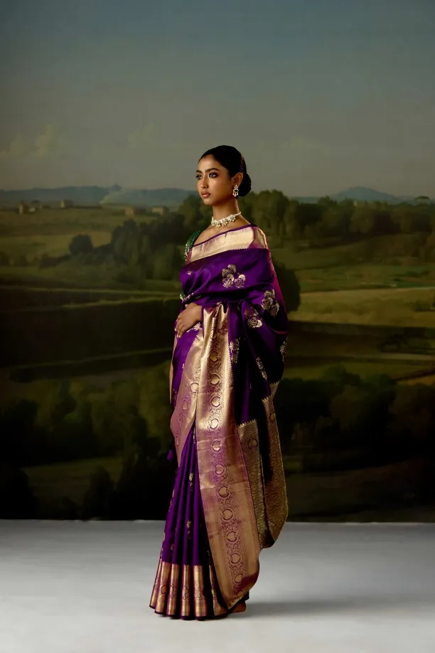 Purple Kanjivaram Saree