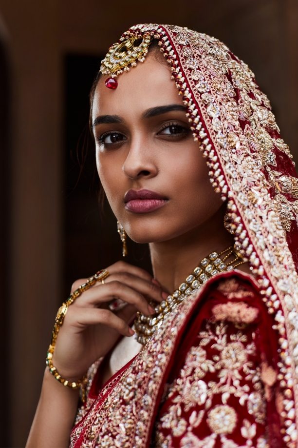 Maroon Embroidered Bridal Lehenga