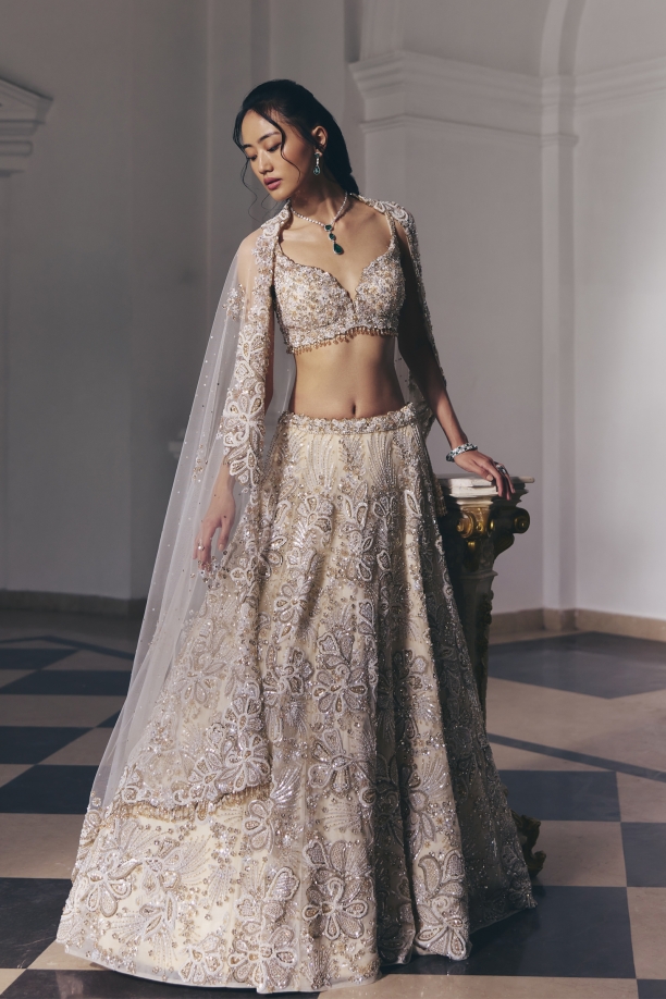 Ivory Cosmos Sequin Lehenga Set