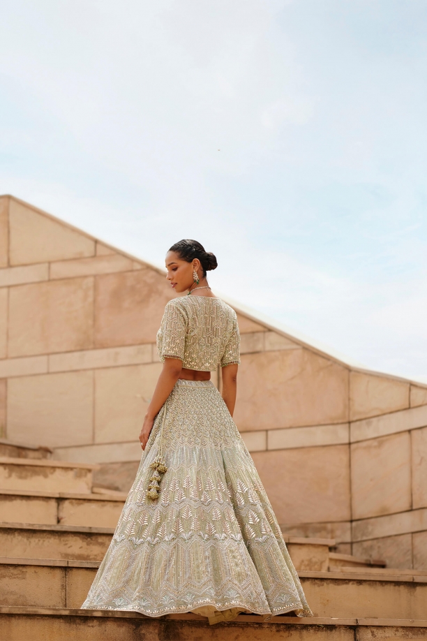 Green Tea Net Lehenga