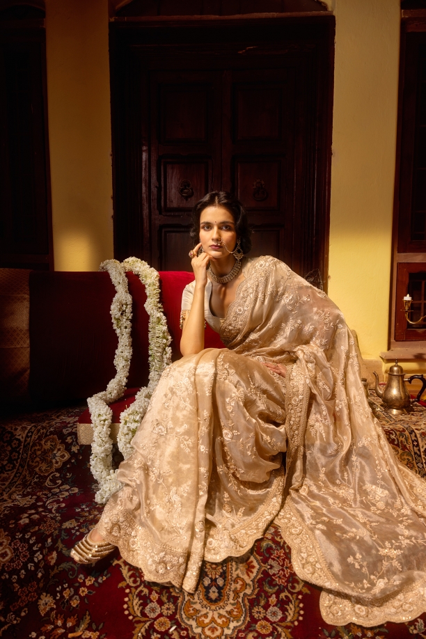 Gold Benarasi Tissue Saree