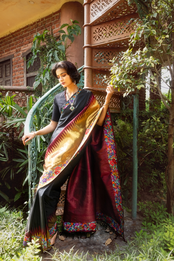 Black Air India Kanjivaram Saree