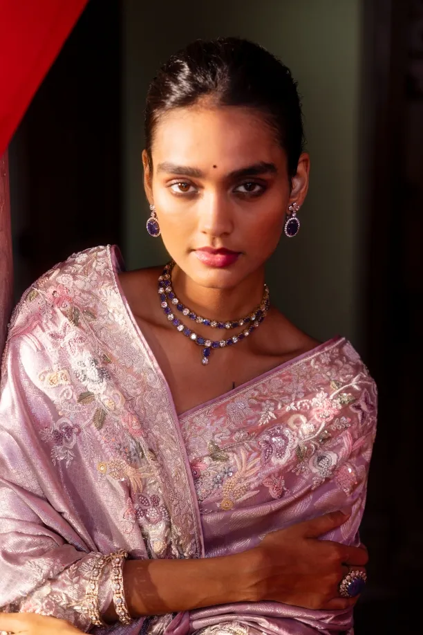 Lavender Kanjivaram Saree