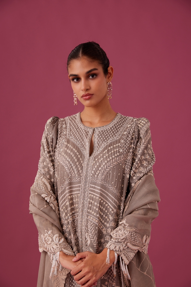 MEDHA BATRA - Stone Grey Kurta Set