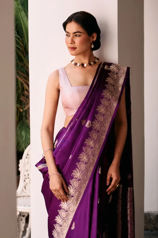 Falsa Pink Puniya Silk Saree