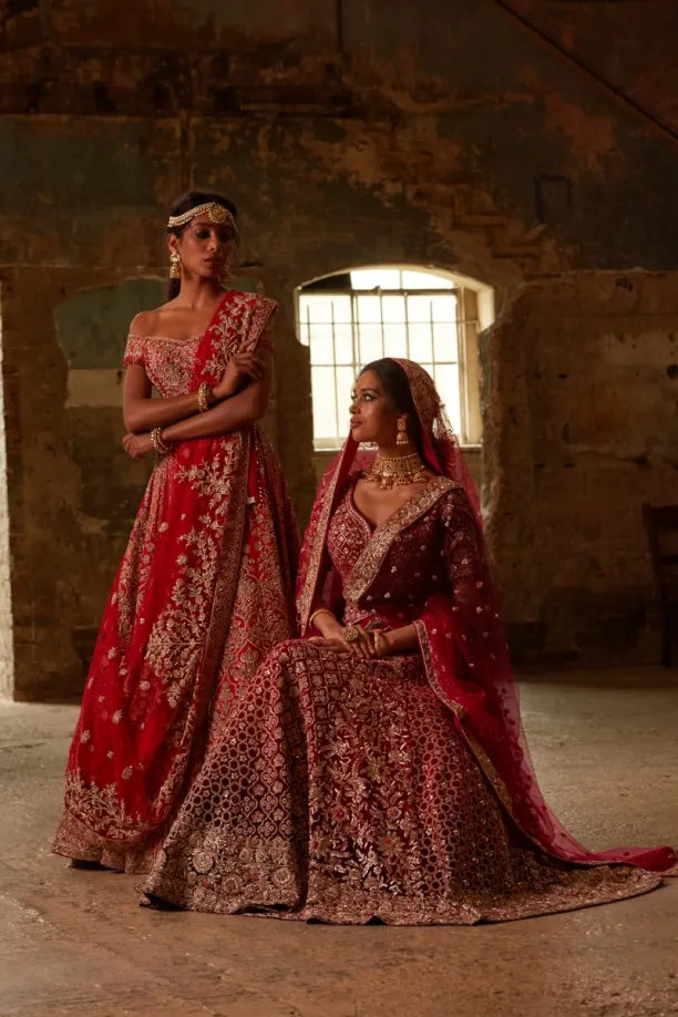 Bright Red Bridal Lehenga