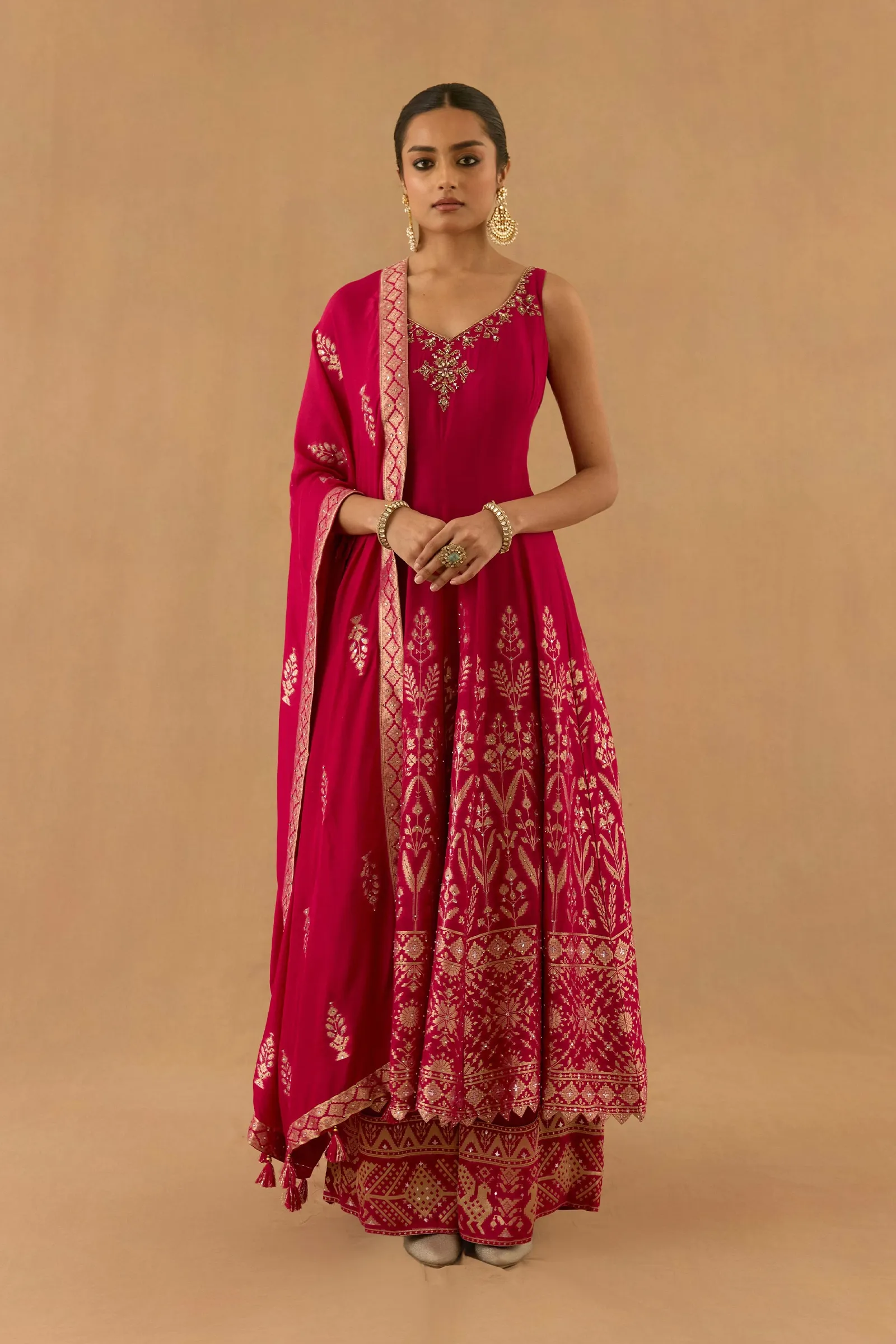 Fuschia Pink Gerogette Sharara set