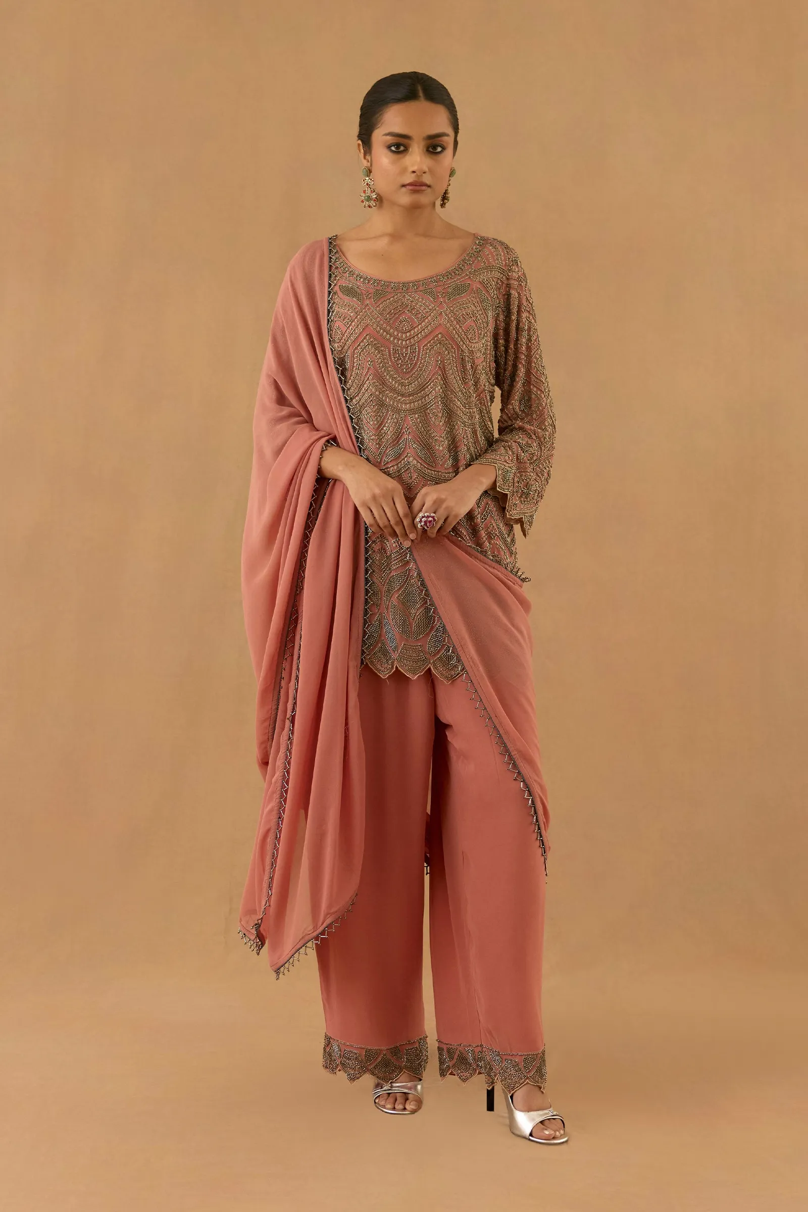 Dusty Rose Georgette Suit Set