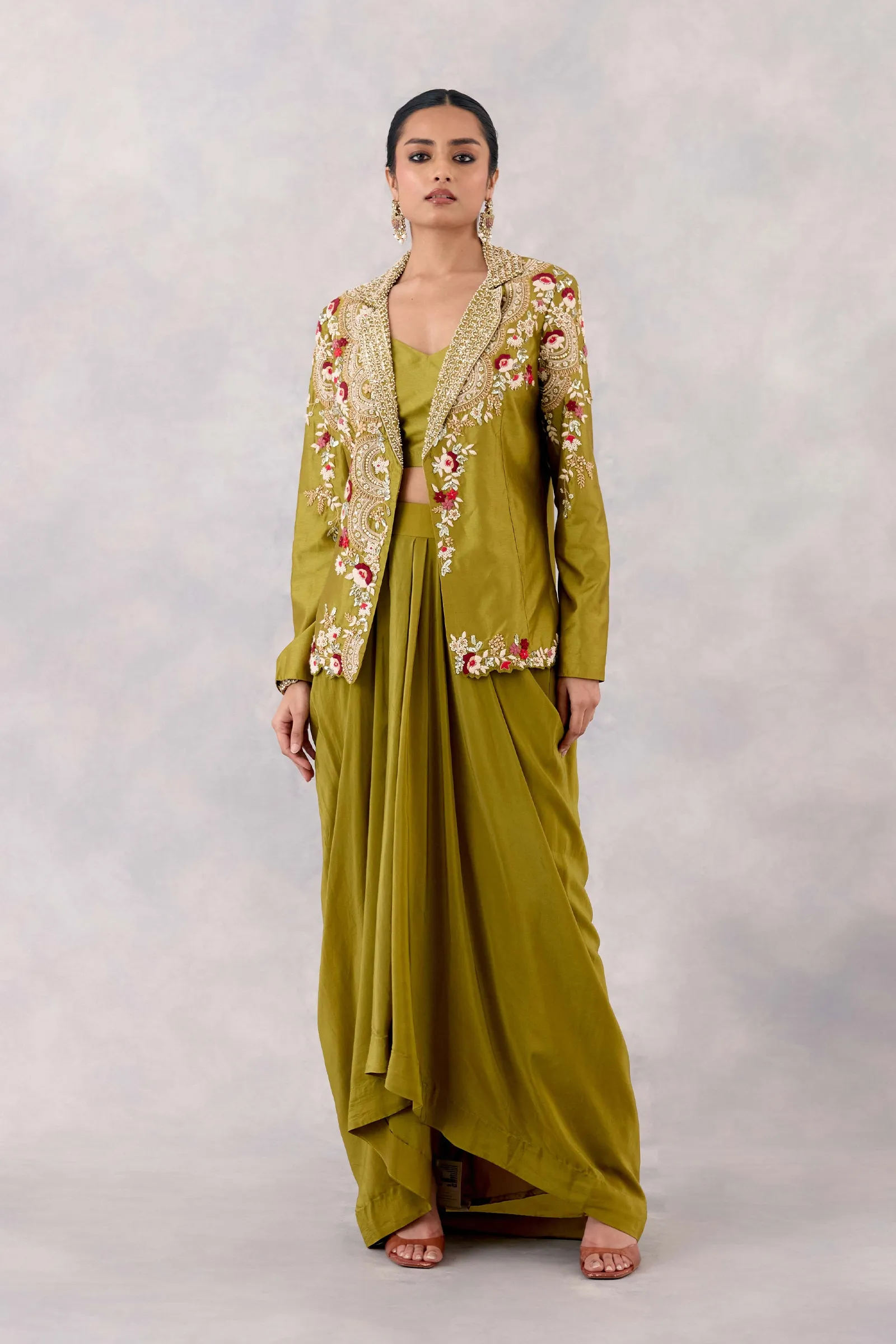 Olive Green Crepe Co-ord set