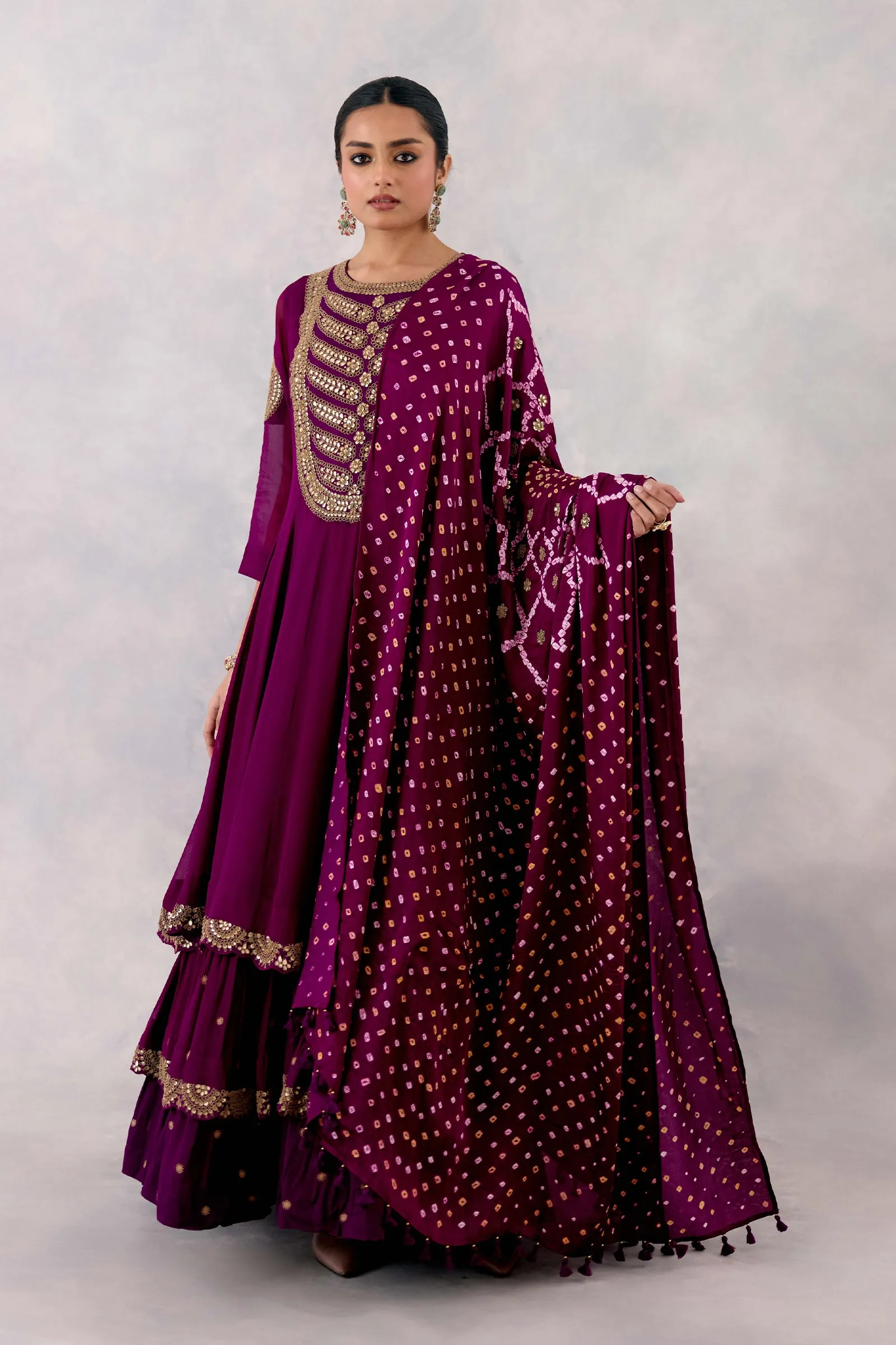 Royal Purple Georgette Anarkali set