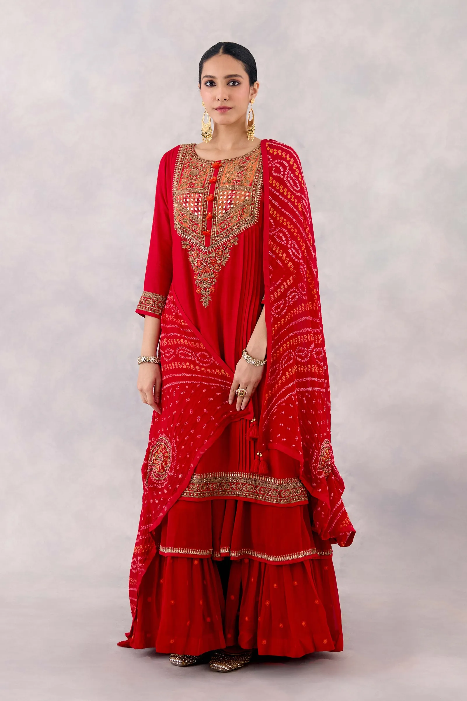 Red Georgette Anarkali set