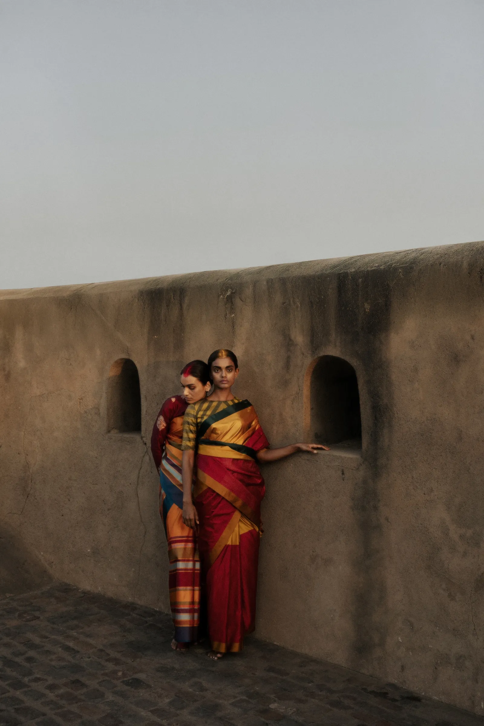Multi-Woven Stripes Satin Silk Saree