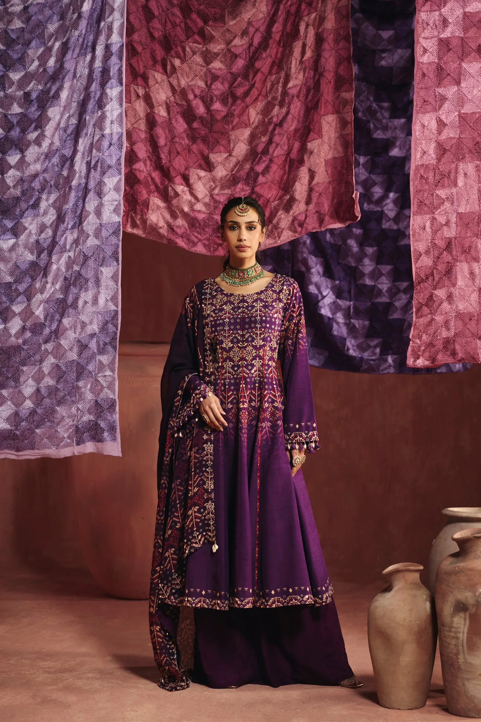 Deep Purple Silk Palazzo Set