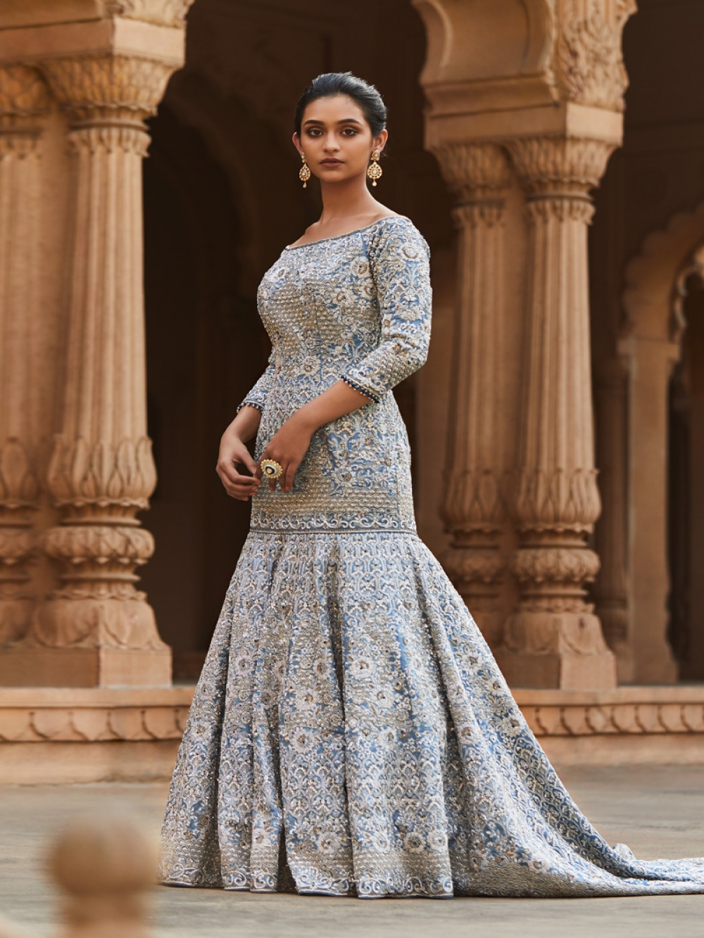 Inspired by 18th-century French rococo art, luxury handloom clothing label,  Tilfi Banaras, rolls out