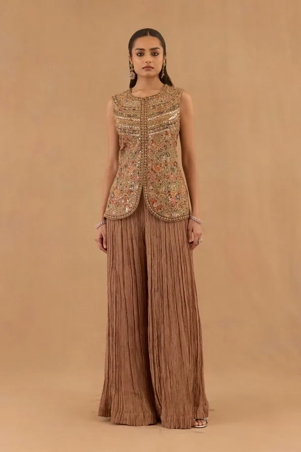 Light Mocha Silk Sharara Set Light Mocha Silk Sharara Set