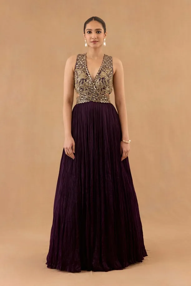 Plum Silk Gown