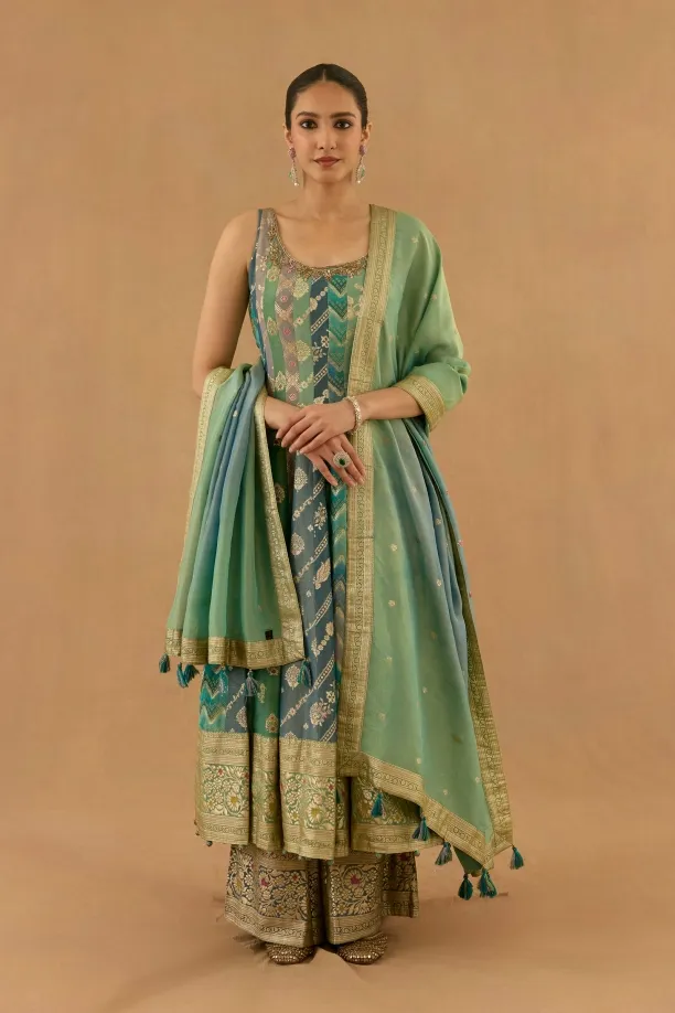 Sea Green Georgette Anarkali Set Sea Green Georgette Anarkali Set