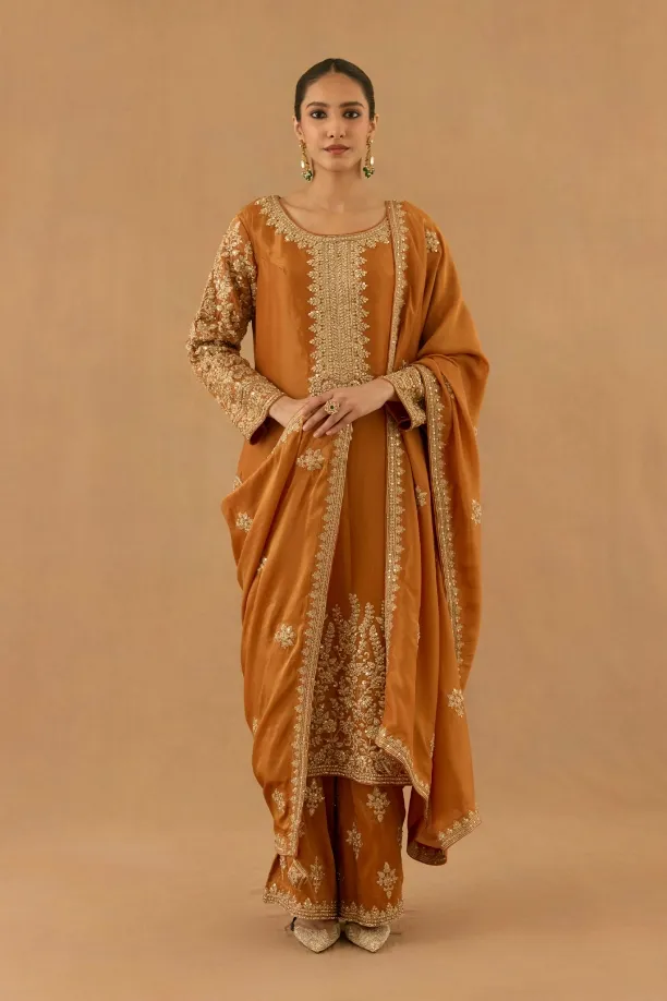 Ochre Silk Sharara set Ochre Silk Sharara set