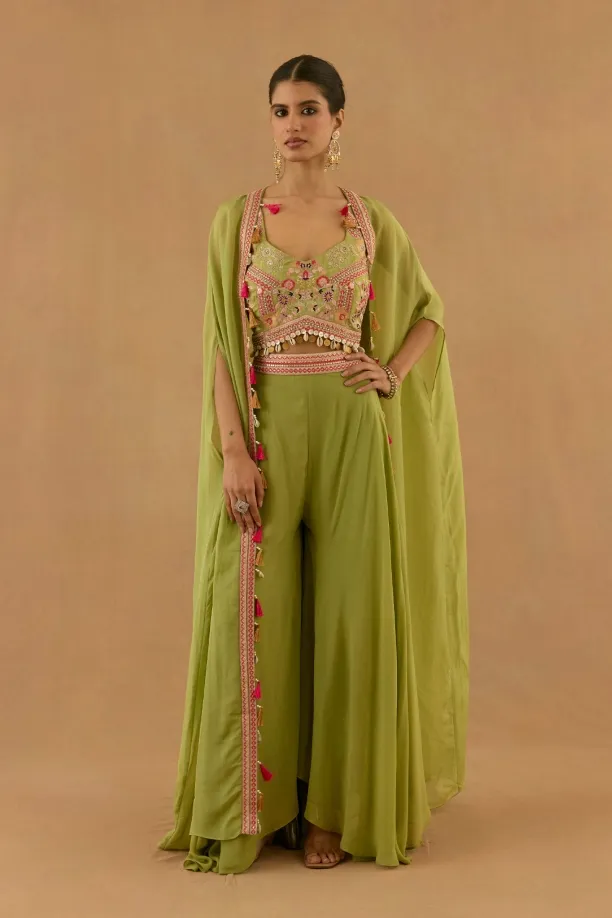 Pistachio Green Silk Sharara set Pistachio Green Silk Sharara set