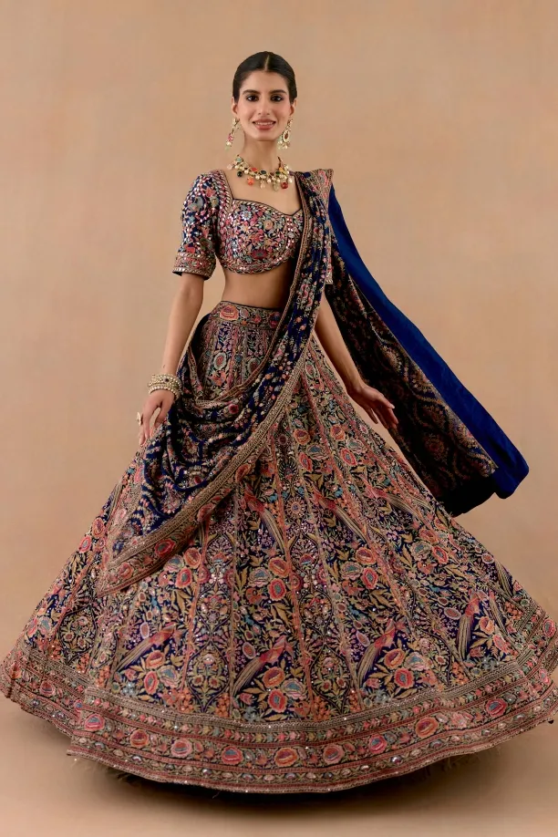 Deep Blue Georgette lehenga set