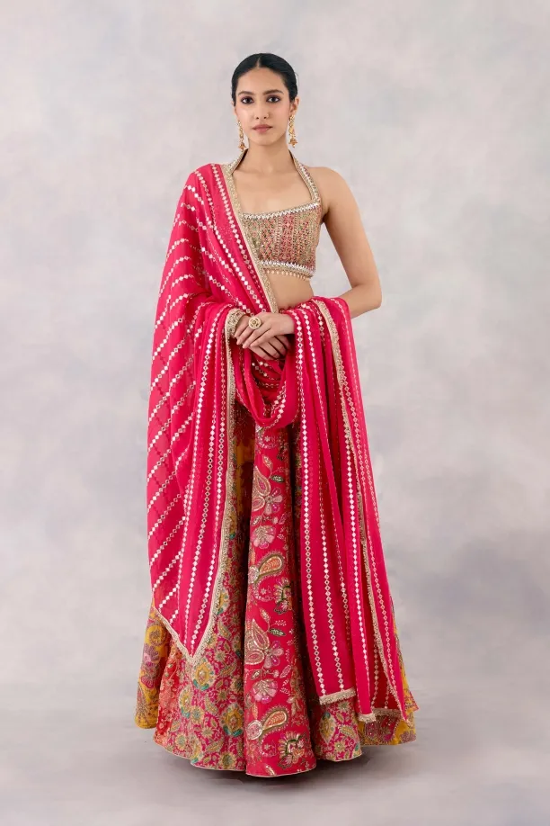 Multicolor Crepe Lehenga Set