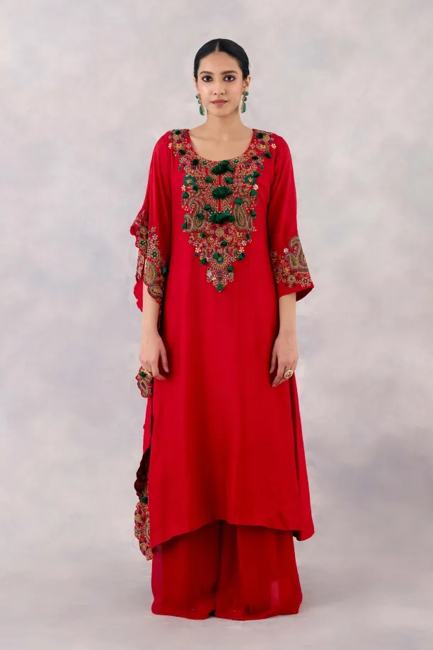 Red Georgette Sharara set Red Georgette Sharara set
