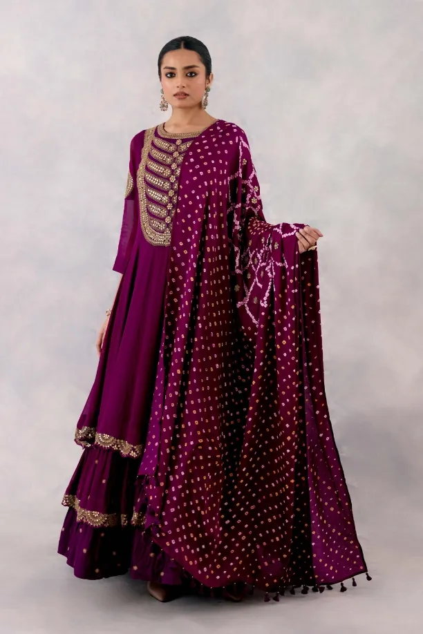 Royal Purple Georgette Anarkali set