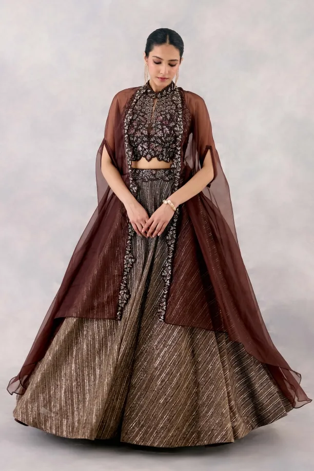 Bronze Organza Lehenga set